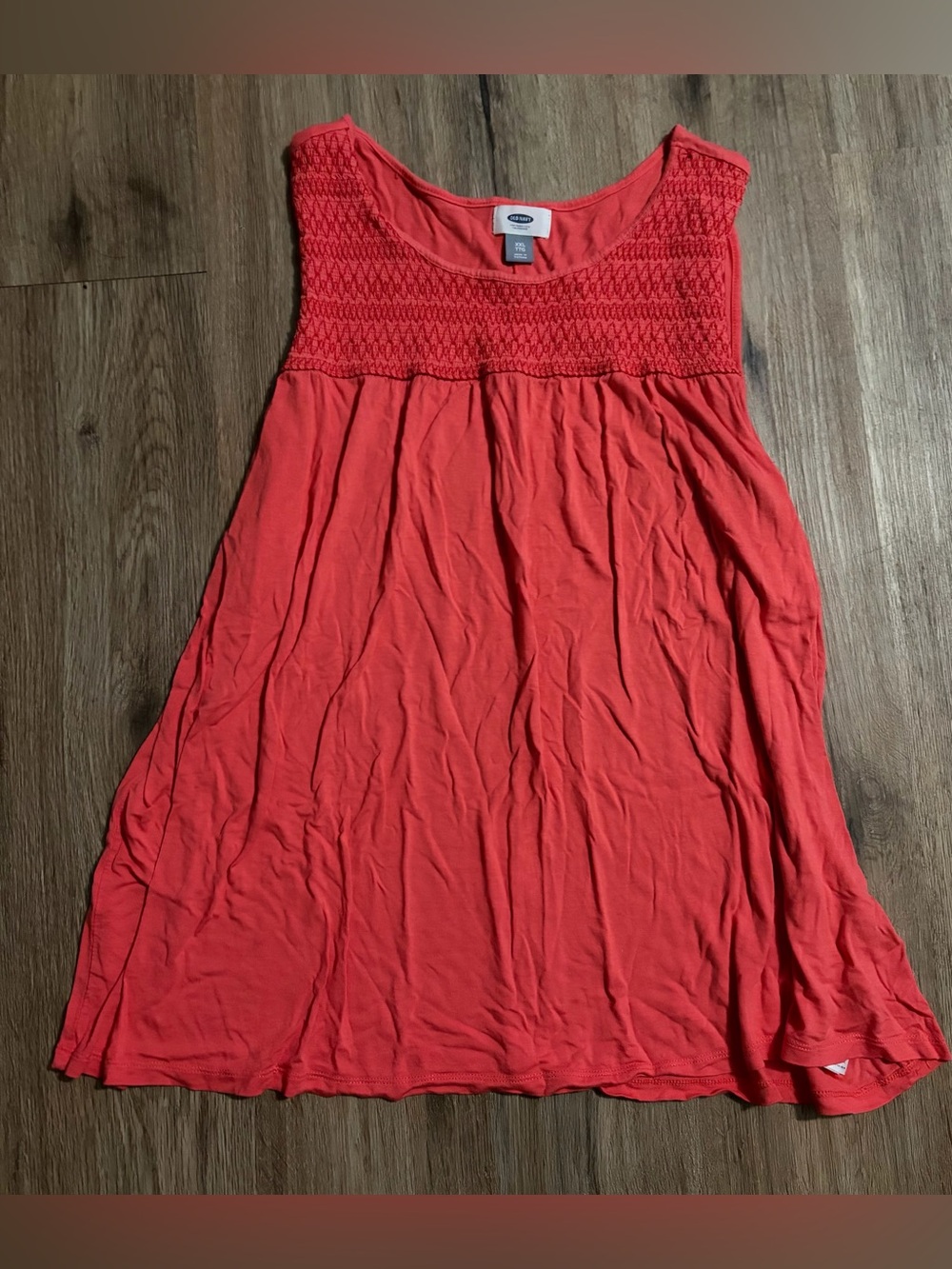 Old Navy - Coral Smocked Yoke Swing Tank - Size  XXL